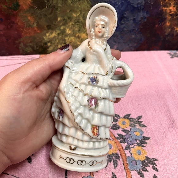 VTG Made in Japan Kitschy White Porcelain Lady Figurine